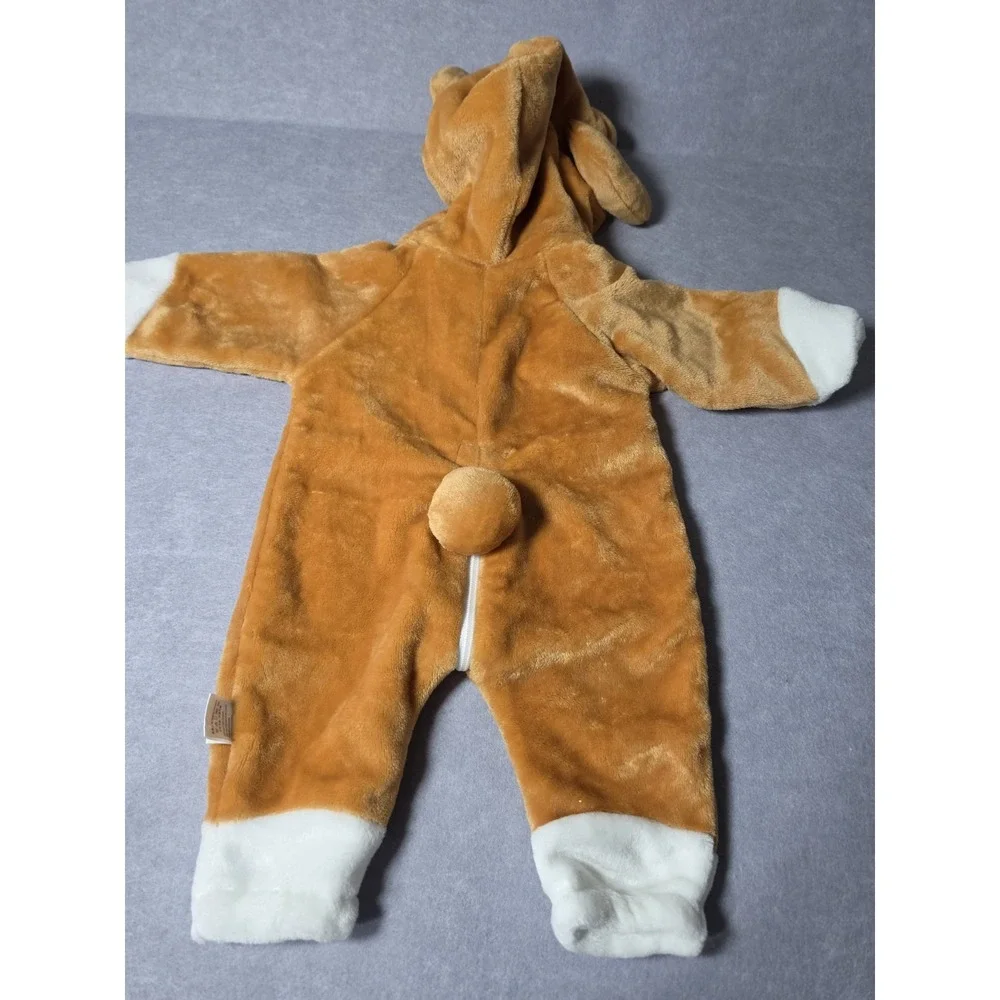 Brown Plush Full Body Hooded Puppy Costume Jumper Size 0-3M New Halloween